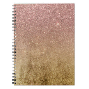 Cuaderno Malla color de rosa rosada del purpurina y del