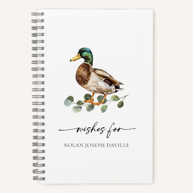 Cuaderno Mallard Duck Baby Shower Guest Book (Anverso)