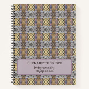 Cuaderno Malo marrón beige patrón geométrico sin costuras