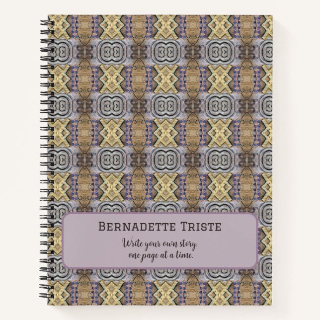 Cuaderno Malo marrón beige patrón geométrico sin costuras (Anverso)