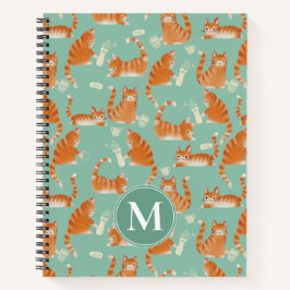 Cuaderno Malo Naranja Tabby Gats golpeando las cosas