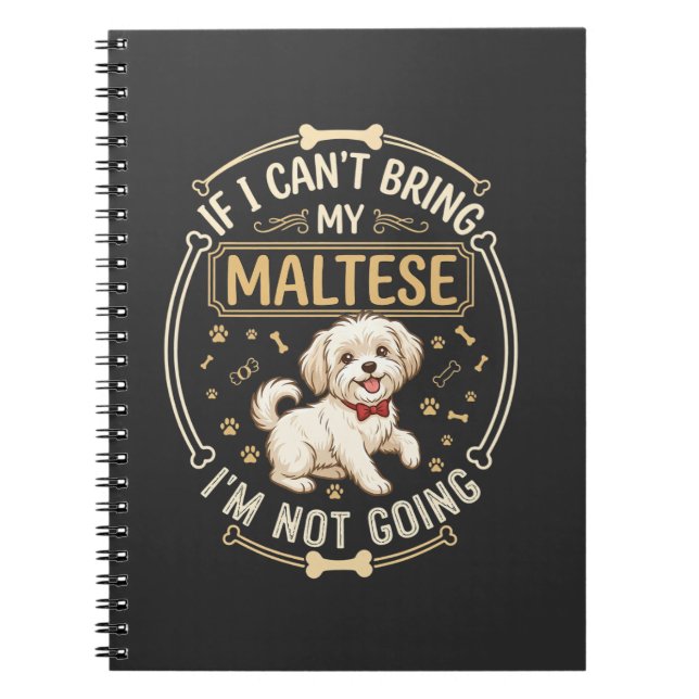 Cuaderno Maltés No Va Perro Corbata Roja Hueso Marco (Frente)