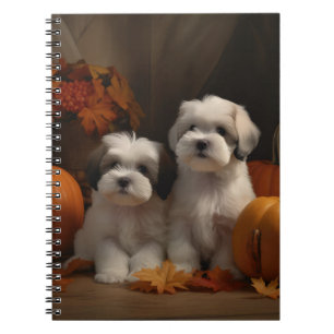 Cuaderno Malti tzu Puppy Calabaza deslumbrante de otoño