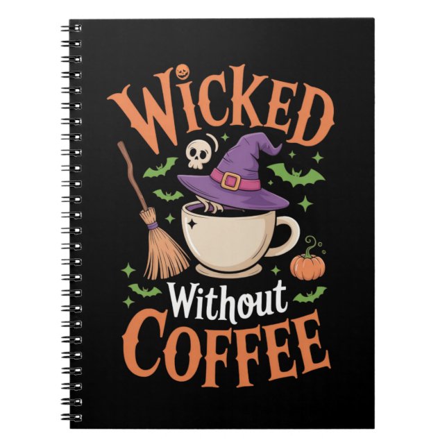 Cuaderno Malvada Sin Café Divertida Halloween (Frente)