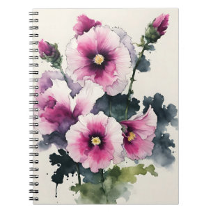 Cuaderno Malvarrosa - Flores de acuarela