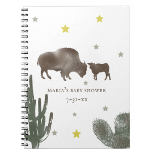 Cuaderno Mama Baby Buffalo Cactus Boy Invitado Baby Shower