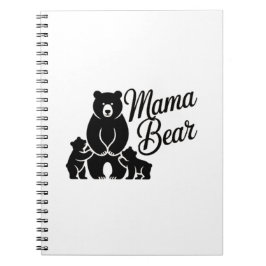 Cuaderno Mama Bear with Cubs Cute Family Bear