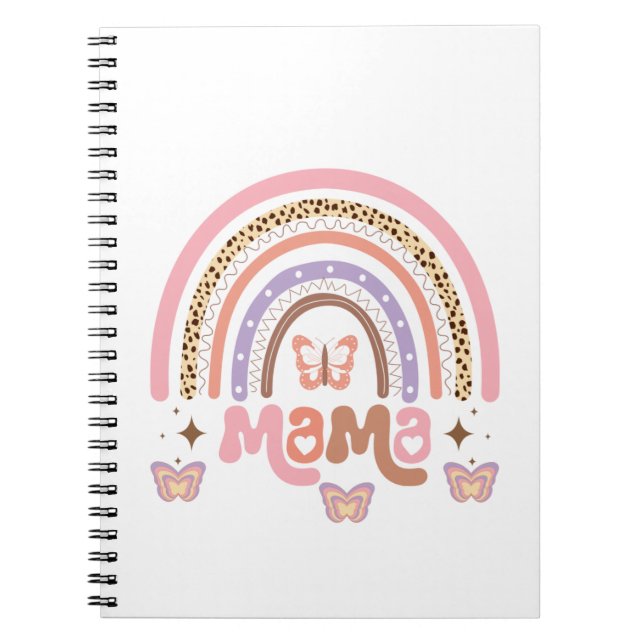 Cuaderno Mama Boho Rainbow con mariposas (Frente)
