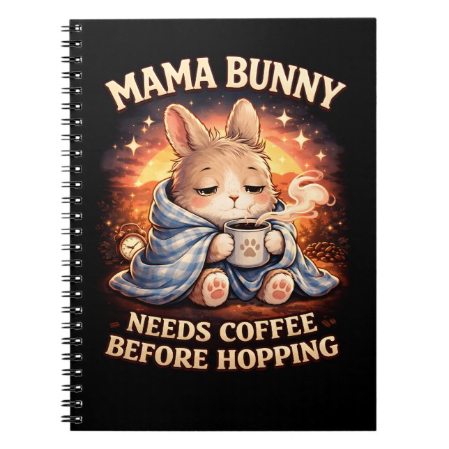 Cuaderno Mama Coneja Necesita Café Antes de Saltar (Frente)
