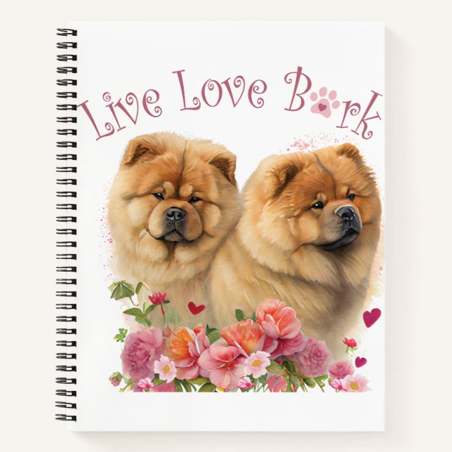 Cuaderno Mamá de Chow Chow Floral (Anverso)