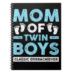 Cuaderno Mamá De Dos Chicos Gemelos Clásicos Sobreviviente