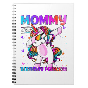 Cuaderno Mamá de la niña de cumpleaños princesa Dabbing Uni