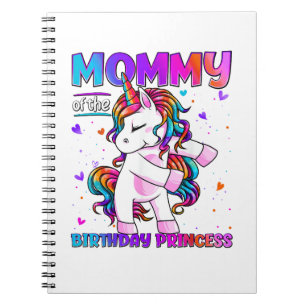 Cuaderno Mamá de la niña princesa de cumpleaños haciendo fl