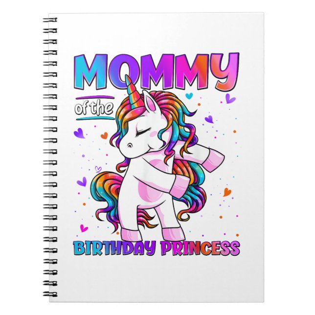 Cuaderno Mamá de la niña princesa de cumpleaños haciendo fl (Frente)