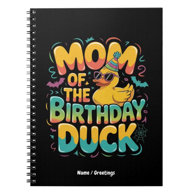 Cuaderno Mamá Del Pato De Cumpleaños Pato De Goma Cumpleañe (Frente)