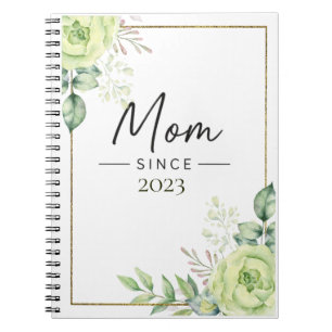 Cuaderno Mamá Desde Año Personalizado Floral Escrito a Mano
