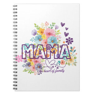 Cuaderno Mama el corazón de la familia diseño trendy