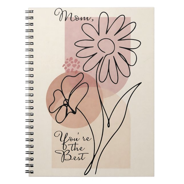 Cuaderno Mamá, eres la mejor | Línea floral (Frente)