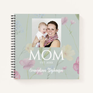 Cuaderno Mamá Establece Tapitas Verde Flor Silvestre Nueva 