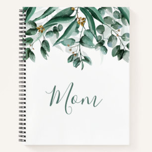 Cuaderno Mamá Eucalyptus Foliage acuarela moderna