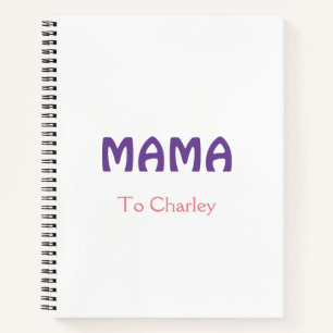 Cuaderno Mamá feliz madres retro púrpura agregar texto nomb