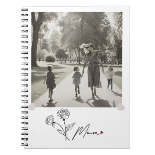Cuaderno Mamá floral elegante y minimalista