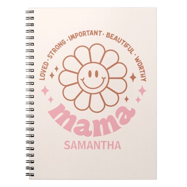 Cuaderno Mama Flower: Amadas, fuertes, hermosas y valiosas (Frente)
