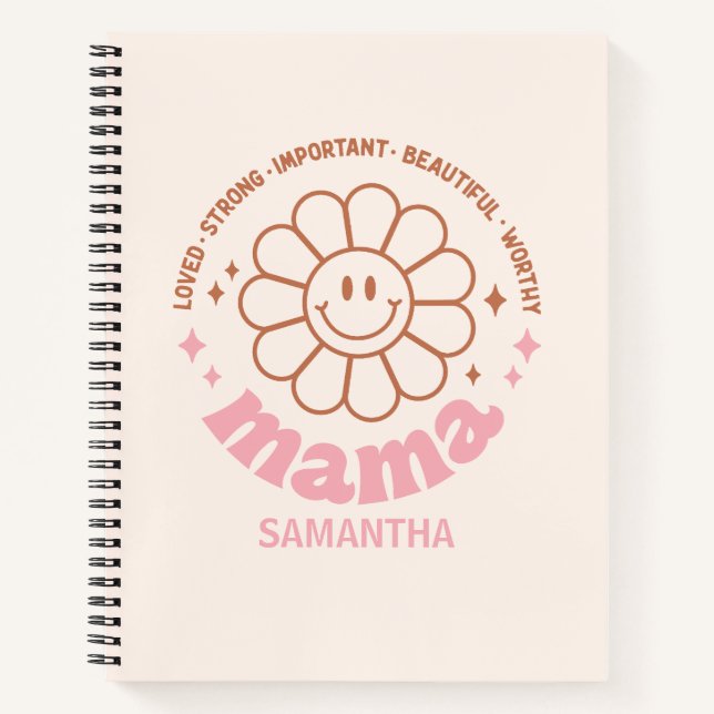 Cuaderno Mama Flower: Amadas, fuertes, hermosas y valiosas (Anverso)