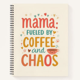 Cuaderno Mama Fueled By Coffee And Chaos Funny Mom List