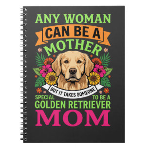 Cuaderno Mamá Golden Retriever Amante de Perros Florales