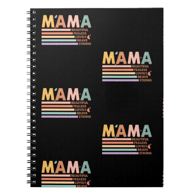 Cuaderno Mamá Hermosa, valiente y valiente (Frente)