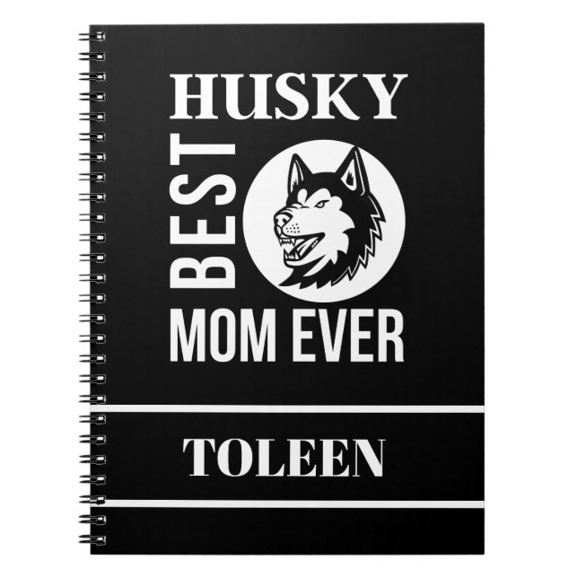 Cuaderno Mamá Husky personalizada, madre de perro (Frente)