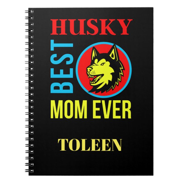 Cuaderno Mamá Husky personalizada, madre de perro (Frente)