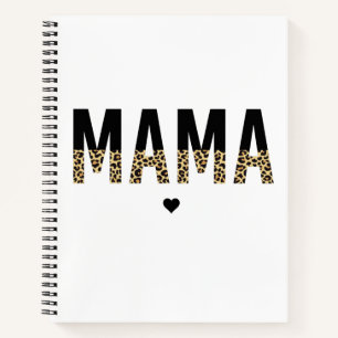Cuaderno Mama Leopard print Typography Mom Gifts