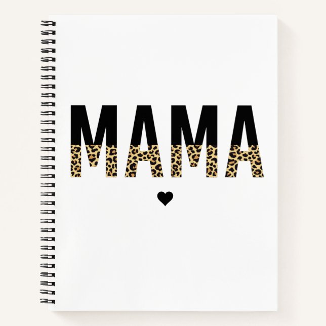 Cuaderno Mama Leopard print Typography Mom Gifts (Anverso)