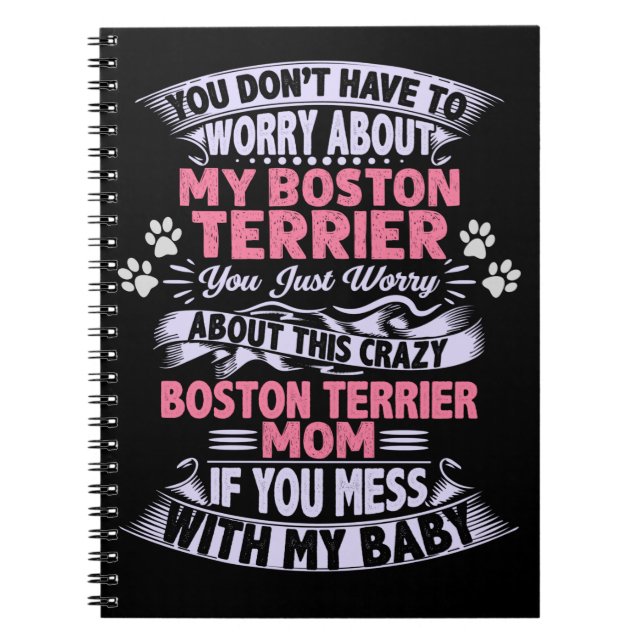 Cuaderno Mamá loca "Boston Terrier" (Frente)