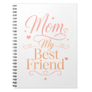 Cuaderno Mamá Mi Mejor Amiga Elegante Rosa Dorado Cita