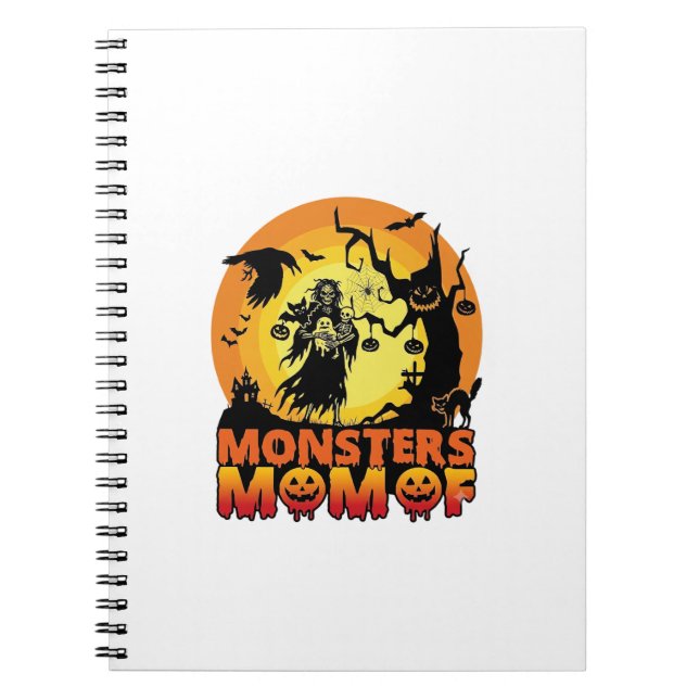 Cuaderno Mamá Monstruos Halloween Monstruo Fantasma Esquele (Frente)