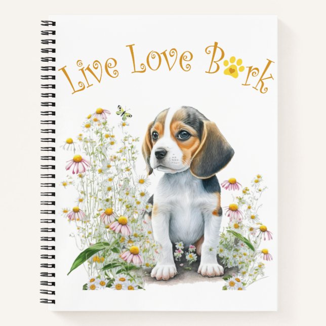 Cuaderno Mamá Perro Beagle Floral (Anverso)