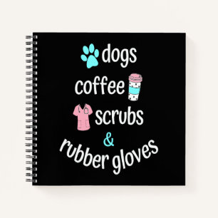 Cuaderno Mamá Perro Exfoliantes de Café y Guantes de Goma p