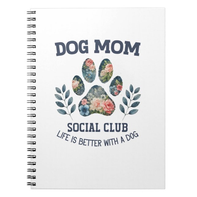 Cuaderno Mamá Perro  Floral de Pata  (Frente)