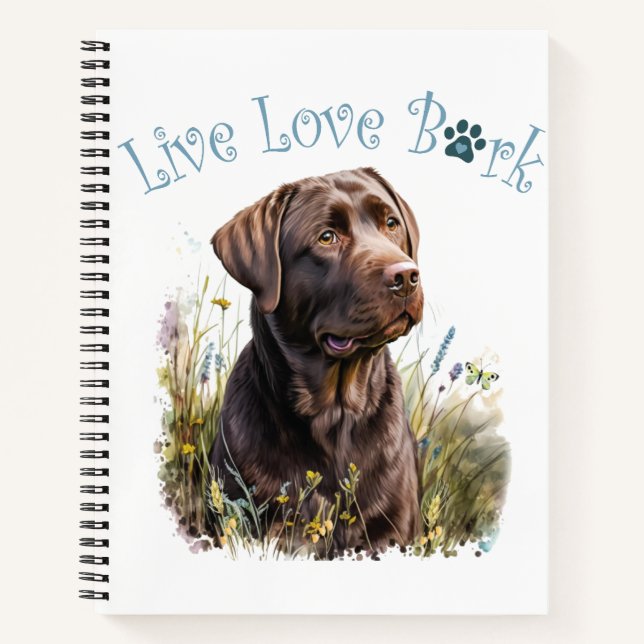Cuaderno Mamá Perro Lab Chocolate Floral (Anverso)
