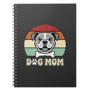 Cuaderno Mamá Perro Retro Vector Bulldog