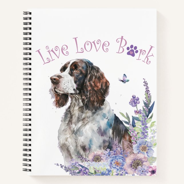 Cuaderno Mamá Perro Springer Spaniel Floral (Anverso)