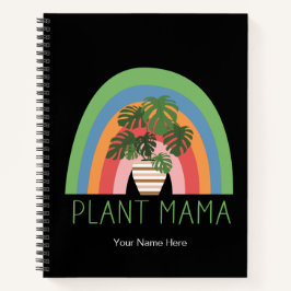 Cuaderno Mamá Planta Boho Jardín Arcoíris Hojas de Monstera