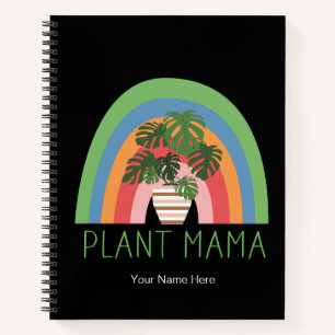 Cuaderno Mamá Planta Boho Jardín Arcoíris Hojas de Monstera