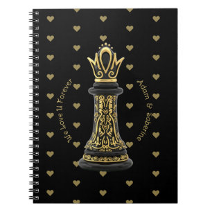 Cuaderno MAMÁ Reina de mi vida, Escritura Dorada Ajedrez Ne