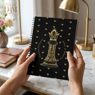 Cuaderno MAMÁ Reina de mi vida, Escritura Dorada Ajedrez Ne