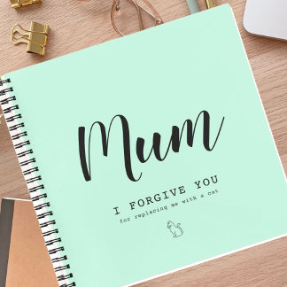 Cuaderno "Mamá, te perdono" regalo de la amante de los gato