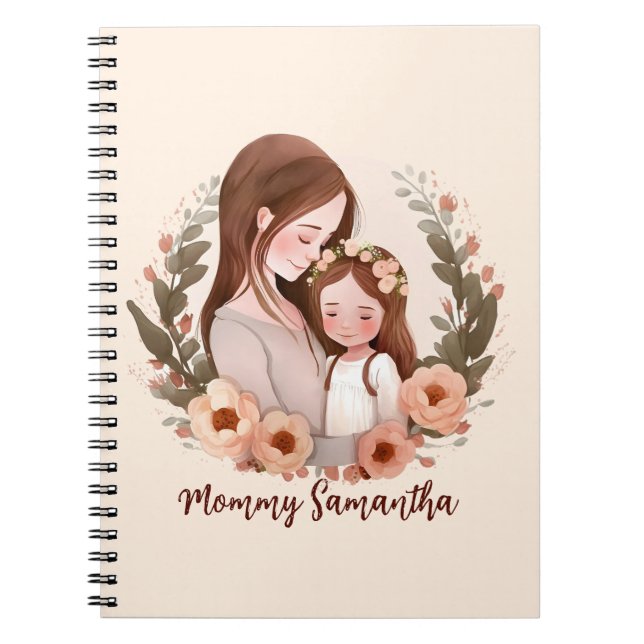 Cuaderno Mamá y hija con Rosa Wreath 2 (Frente)